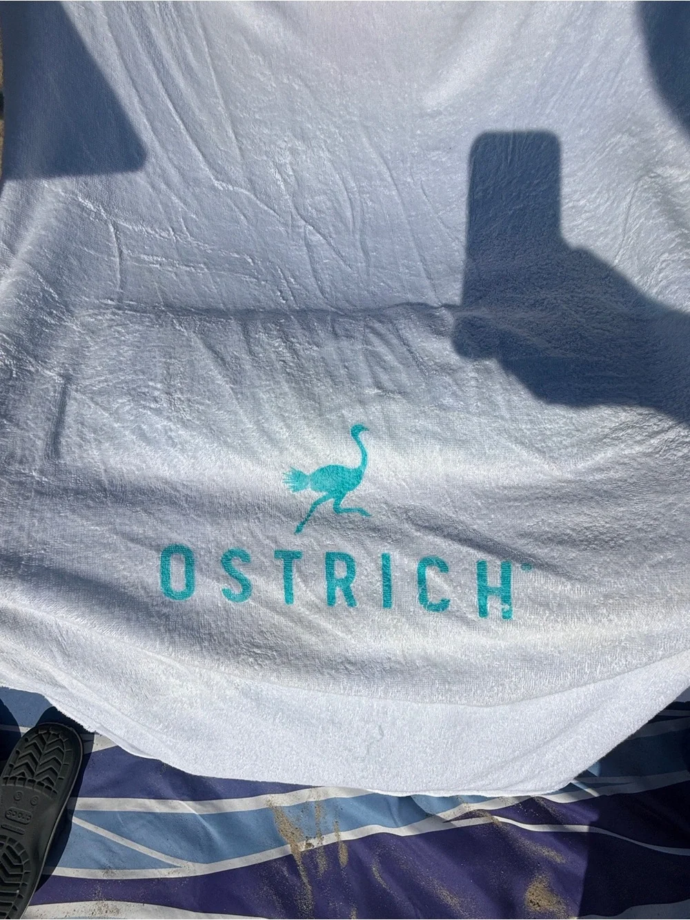 Ostrich custom towels for beach chair with face and arm holes